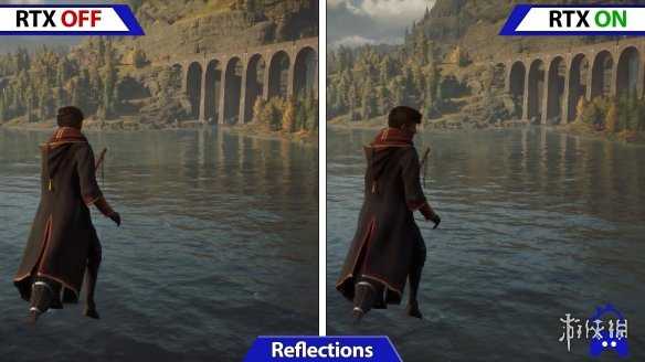 《霍格沃茨之遗》开关光追时的画面对比:提升巨大