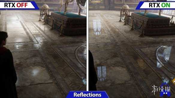 《霍格沃茨之遗》开关光追时的画面对比:提升巨大