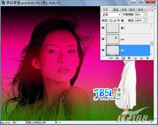 Photoshop打造章子怡梦幻写真壁纸