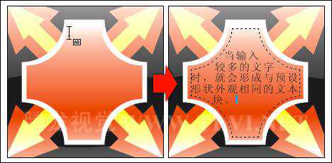 CorelDraw 在预设形状内添加文字