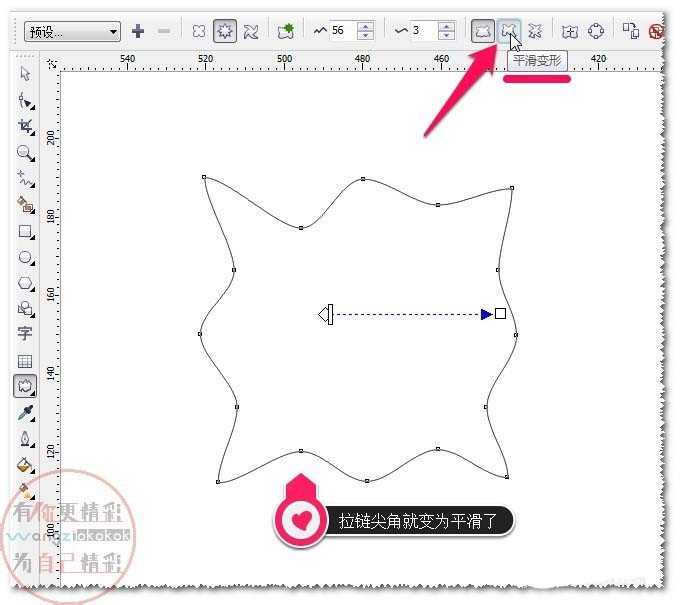 cdr软件变形工具之拉链变形使用方法