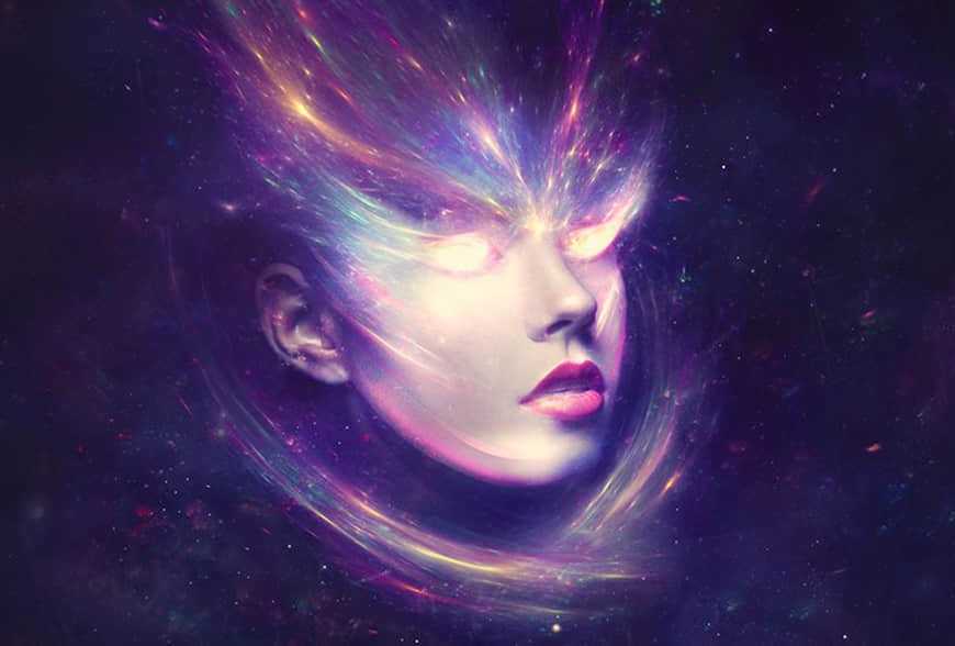 ps合成制作一张炫彩科幻的星空宇宙人物头像图片教程