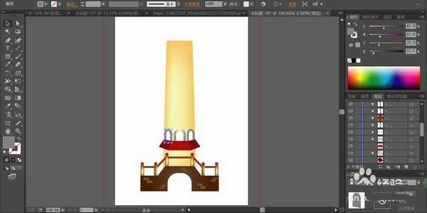 ai怎么绘制六层宝塔效果? ai宝塔插画的画法