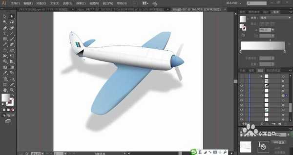 ai怎么绘制单翼飞机模型? ai飞机矢量图的画法