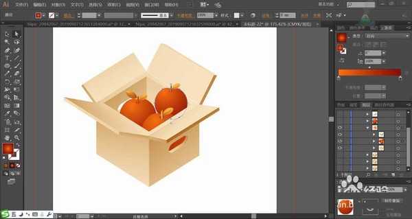 ai怎么设计一箱水果? ai水果箱图片的画法