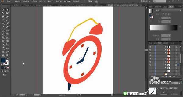 ai怎么设计三维立体的红色时钟图标? ai闹钟的画法